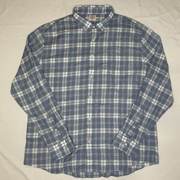 Faherty Other - Faherty Button Up Shirt Men’s XXL 2XL Plaid Blue Long Sleeves Pocket Cotton
